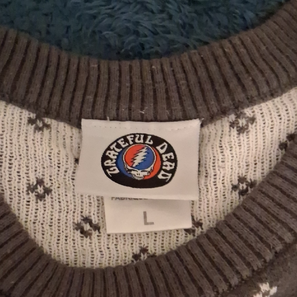 Grateful Dead Brown and Cream Steal Your Face Crewneck Sweater - Picture 2 of 4
